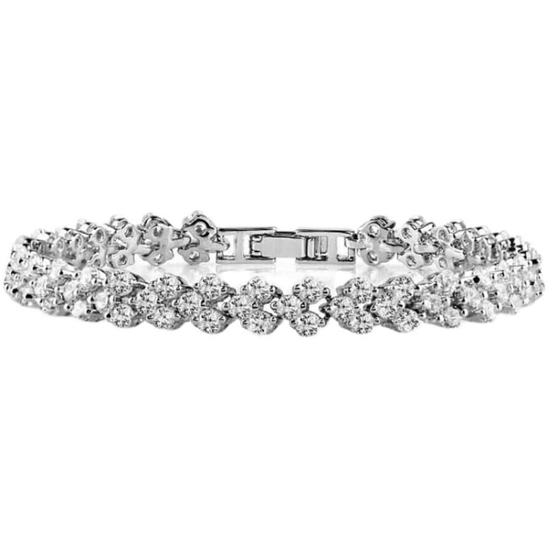 Shining Three Row Diamond Roman Bracelet Female Element Crystal Bracelet Female
