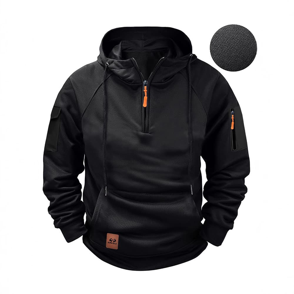Spring And Autumn Men's Sweatshirt Hoodie Arm Zipper Multi Pocket Pullover Sports Casual Sweatshirt