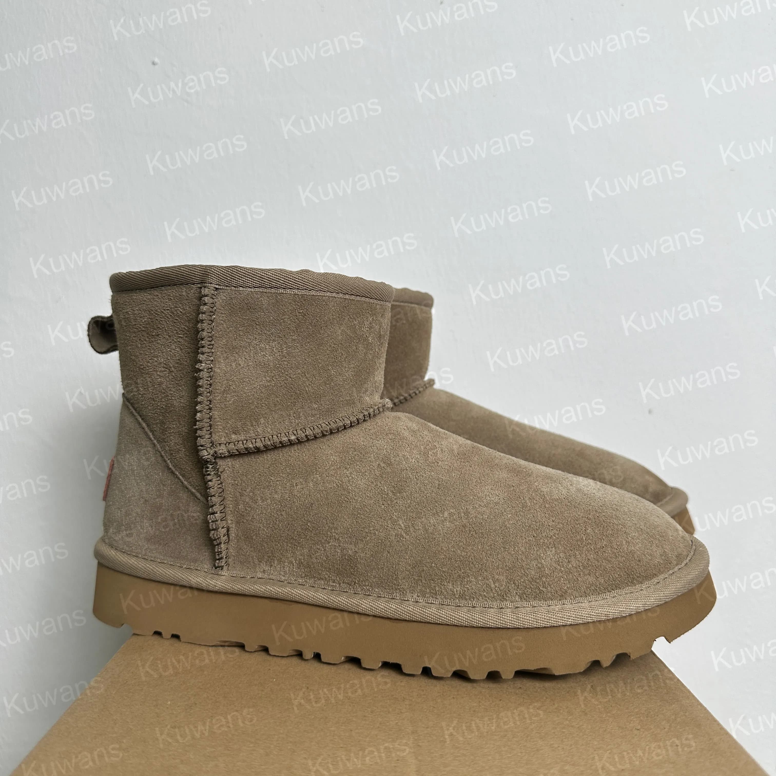U GG Designer Classic Ultra Mini Bottes de Neige Plateforme Courte Femmes Hommes Fourrure Peau de Mouton Tasman Tazz Chesut Sable Graine de Moutarde
