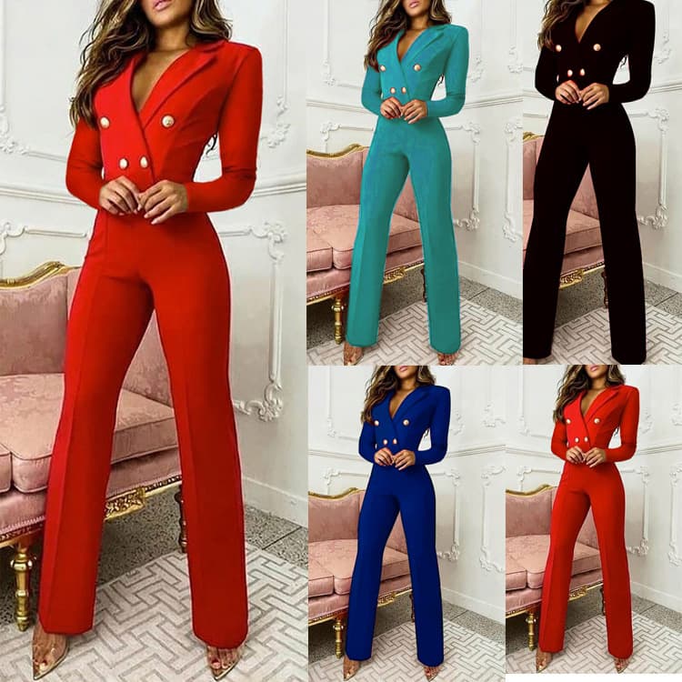 Women's new long-sleeved slim professional Jumpsuits