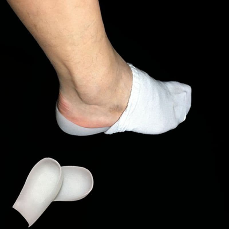 Height Enhancing Insoles In Socks Silicone Invisible Height Enhancing Pads White Elastic
