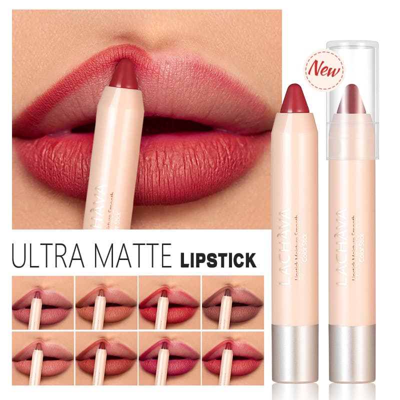 LACHAVA 8 color matte pen waterproof non stick cup lipliner line hook lipstick makeup