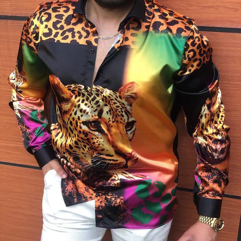 Chemise cintrée imprimée à manches longues pour hommes, nouvelle tendance de la mode 2023