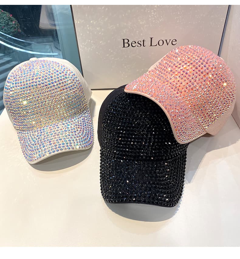 Spring/Summer/Autumn/Winter Children's 2023 New Water Diamond Baseball Women's Summer Personalized Sunshade Duck Tongue