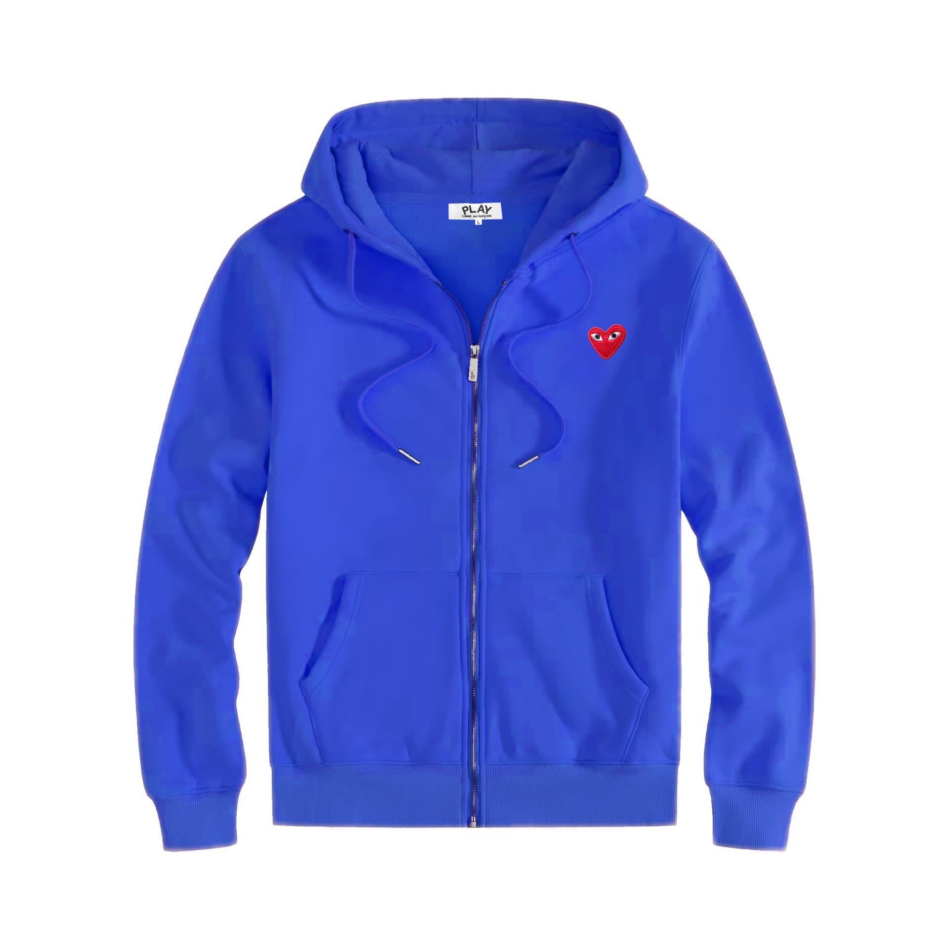 Sweat-shirt à capuche doublé polaire PLAY avec fermeture éclair et cœur brodé, ample, grande taille, unisexe, pour couple