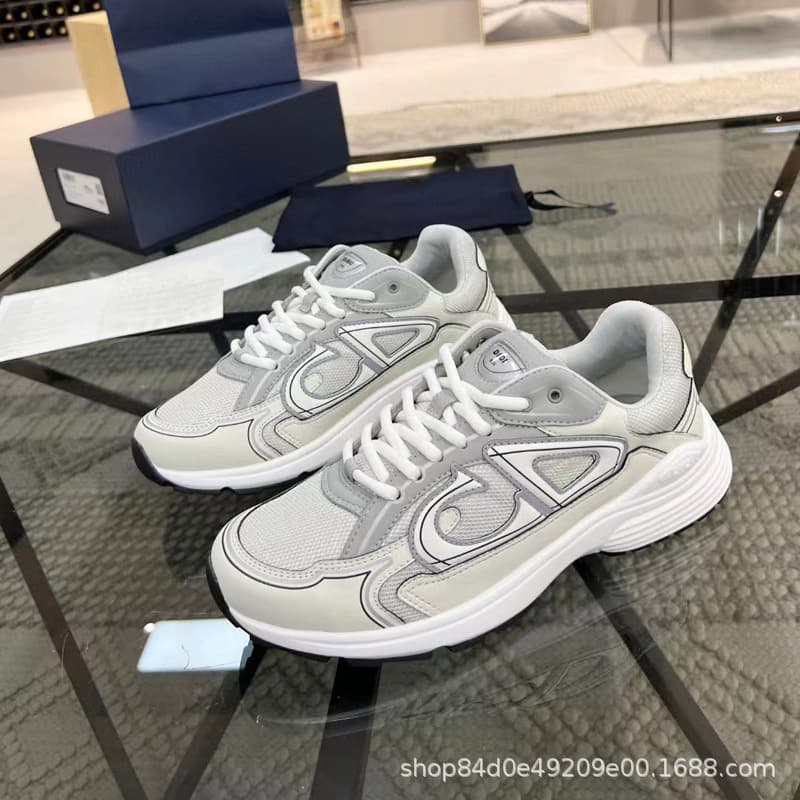 Chaussures de sport décontractées Guangzhou Goods CD Fashion B30, version haute, réfléchissantes, patchwork, pour papa, pour couple