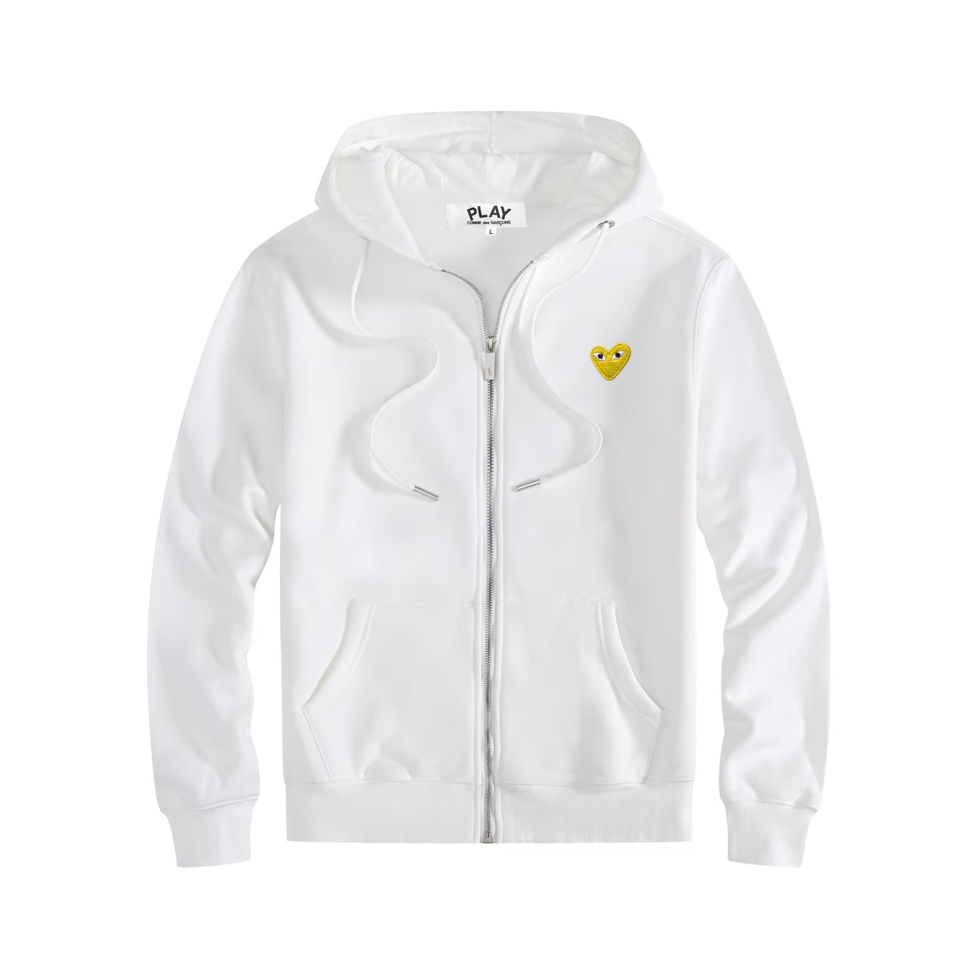 Sweat-shirt à capuche doublé polaire PLAY avec fermeture éclair et cœur brodé, ample, grande taille, unisexe, pour couple