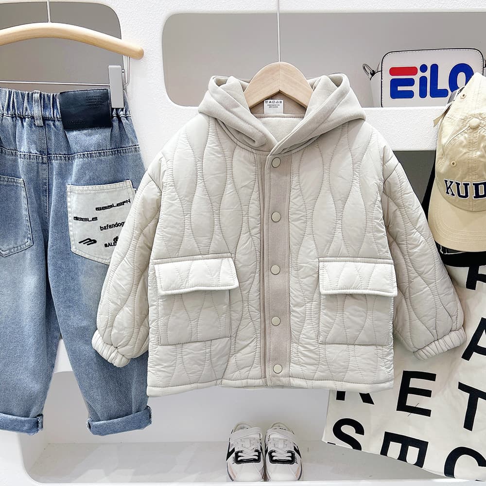 Boys' Stylish Cotton Jacket Autumn 2025 New Korean Version Loose Thickened Padded Winter Coat