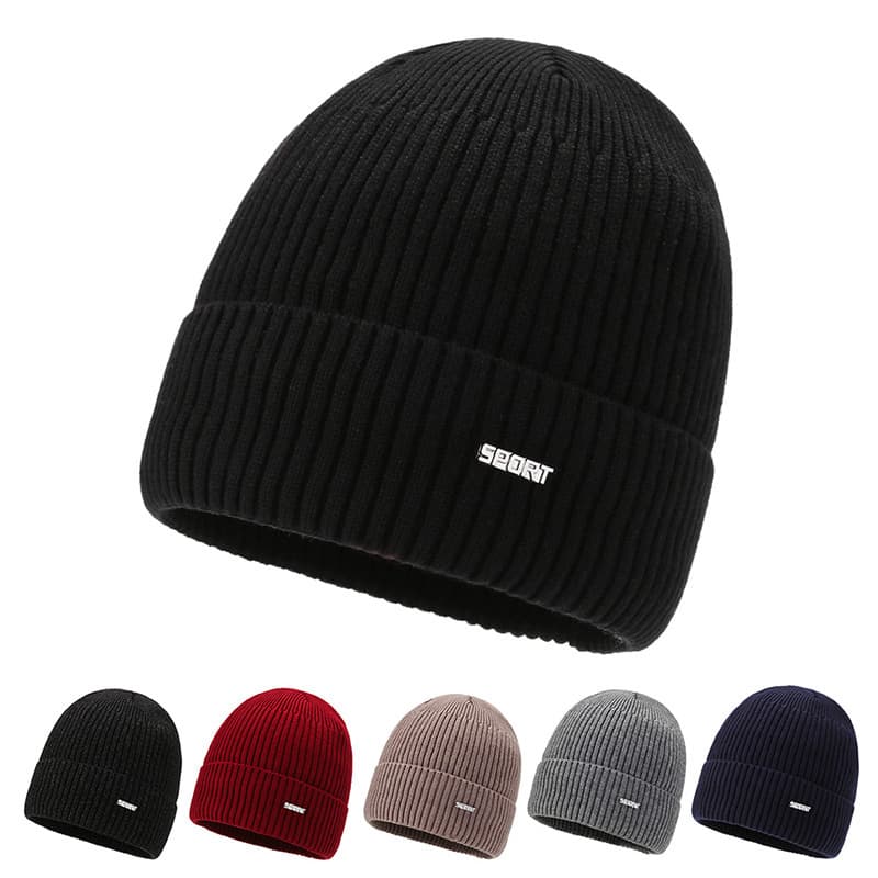 Hat Men's Autumn and Winter New Plush Warm Windproof Wool Cap Outdoor Cycling Earmuffs Thick Knitted Hat