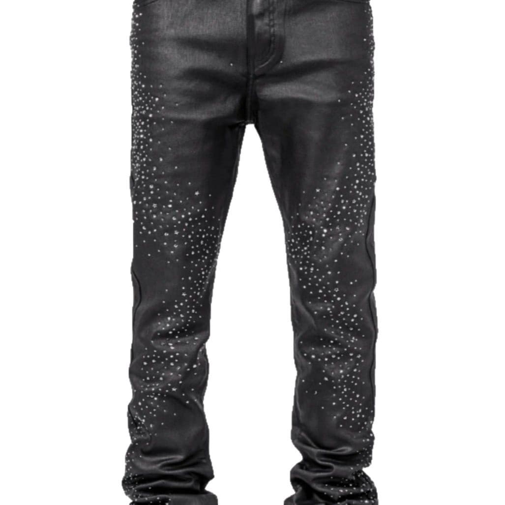 Men's Clothing Men's Fashion Ins Hot Black Slim Star Diamond Assorted Jeans