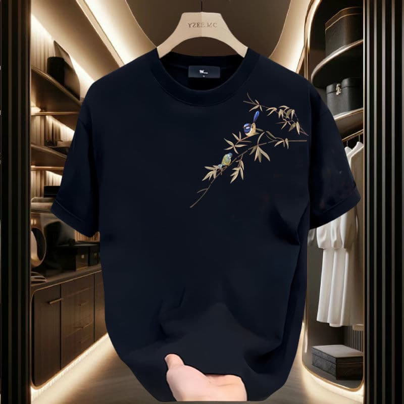 2024 New Short Sleeved T-shirt Made Of Pure Cotton, High-end Light Luxury Men's Summer Loose And Breathable Round Neck,