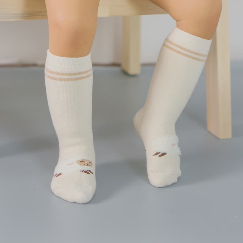 Autumn And Winter Thickened Cotton Baby Long Tube Wool Hoop Socks For Infants And Toddlers Warm Children Non-slip Floor Socks