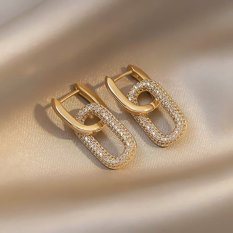 Unique Stle European And American Fashion Small Drop For Women Minimalist Electroplated Earrings Round Metal Ear
