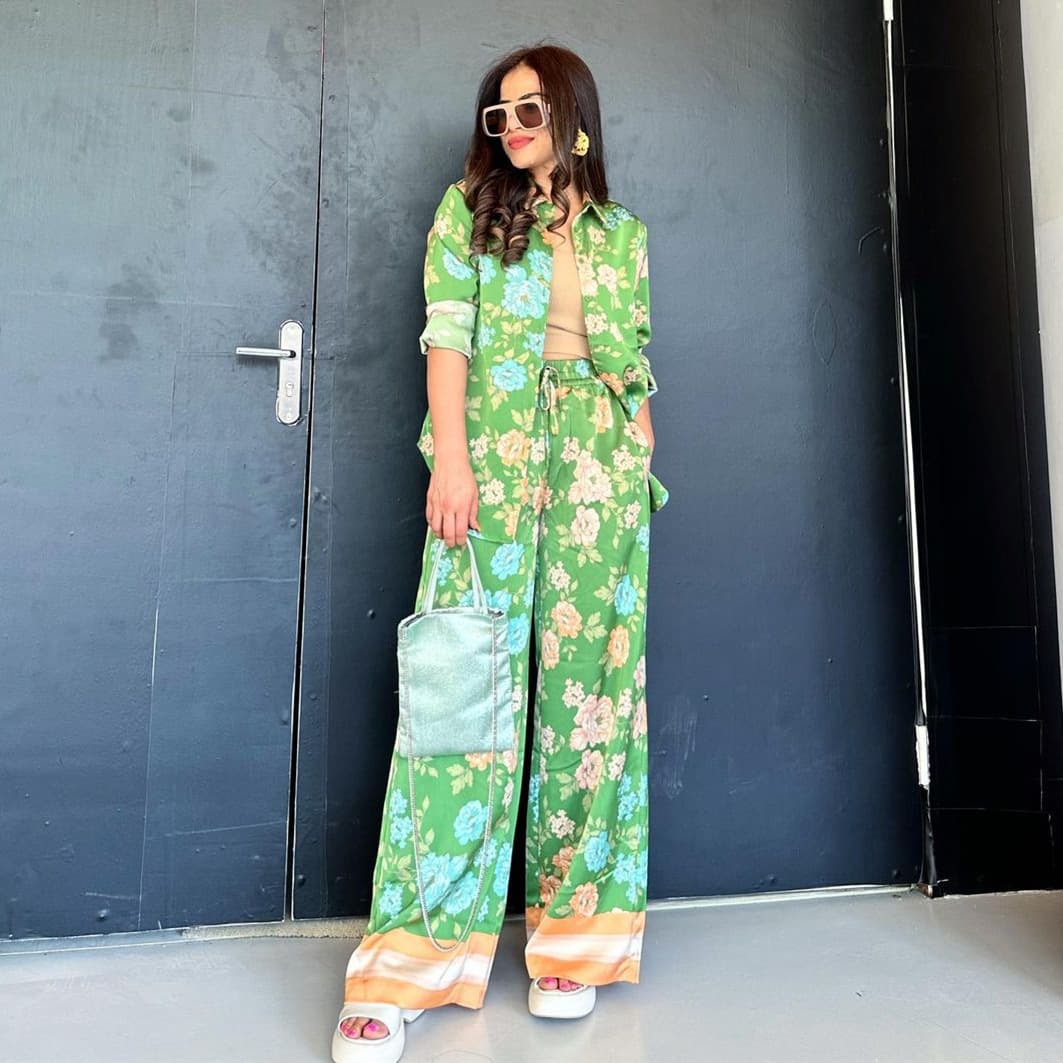 Women's Clothing Autumn Fashion Printing Loose Long Sleeved Shirt Trousers Suit