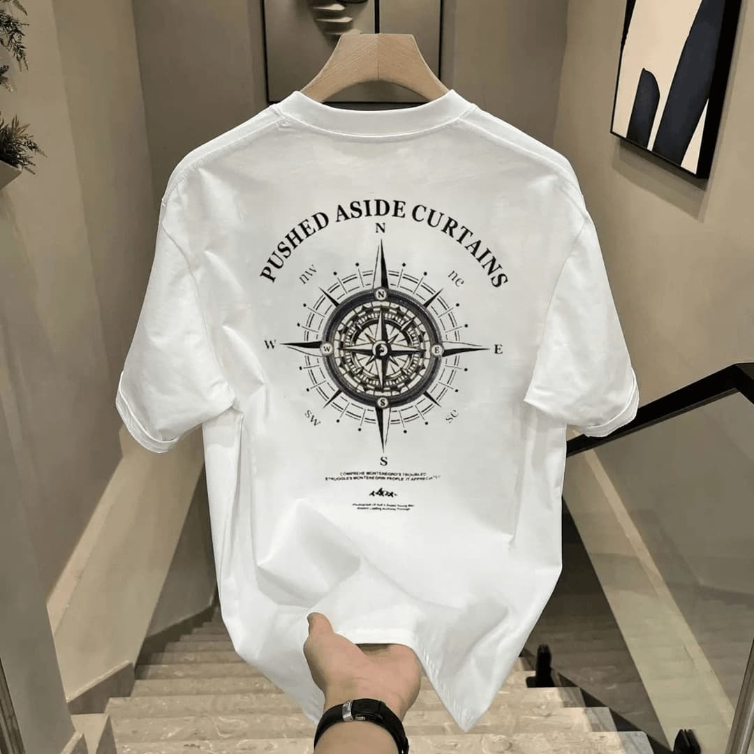 High-end men's short-sleeved T-shirt summer 2024 new fashion brand simple printed cotton crew neck T-shirt for men