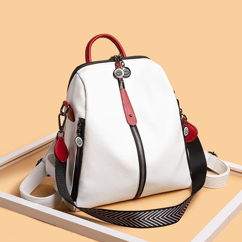 2024 Spring/Summer New Trendy Korean Edition Fashion Multi functional Soft Leather Backpack Large Capacity Women's Travel Bag