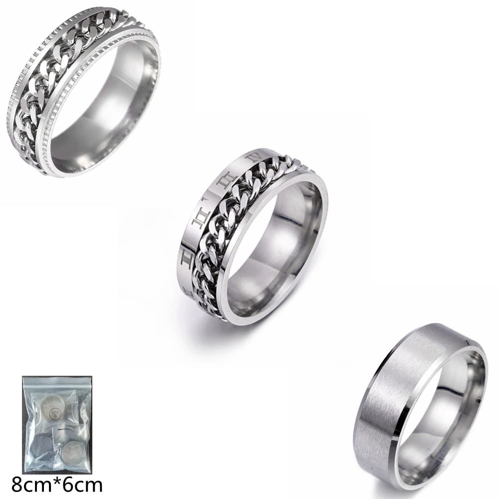 Men's new set rotary chain ring outdoor ring titanium steel jewelry