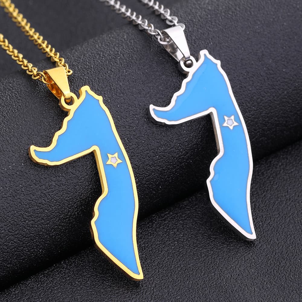 Hot Selling Somali Oil Drop Map Necklace for Men and Women Famous Ethnic Style Geometric Titanium Steel Pendant Couple Necklace