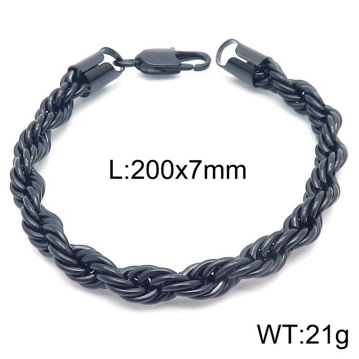 Bracelets pour hommes en acier titane, bijoux tendance, simples, avec boucle torsadée, 4/6/8 mm