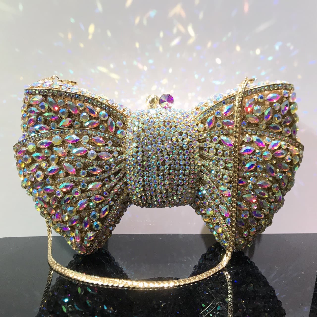 Bow diamond evening bag banquet dress rhinestone handbag New Bow Clutch purse