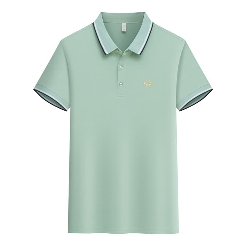 Polo décontracté American High Street POLO à pointes de blé à manches courtes pour hommes Tendance estivale Hauts amples et confortables tout-as