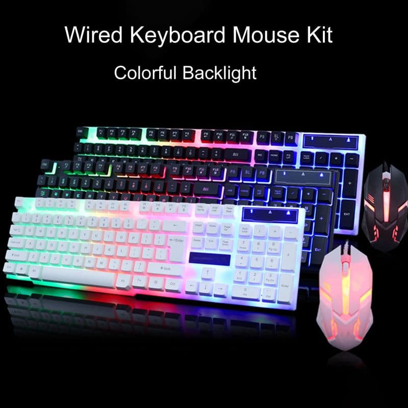 1 Set TX30 Kit Quick Response 3D Anti-slip Roller Colorful Backlight Ultra-thin Computer USB Wired Game Keyboard Mouse