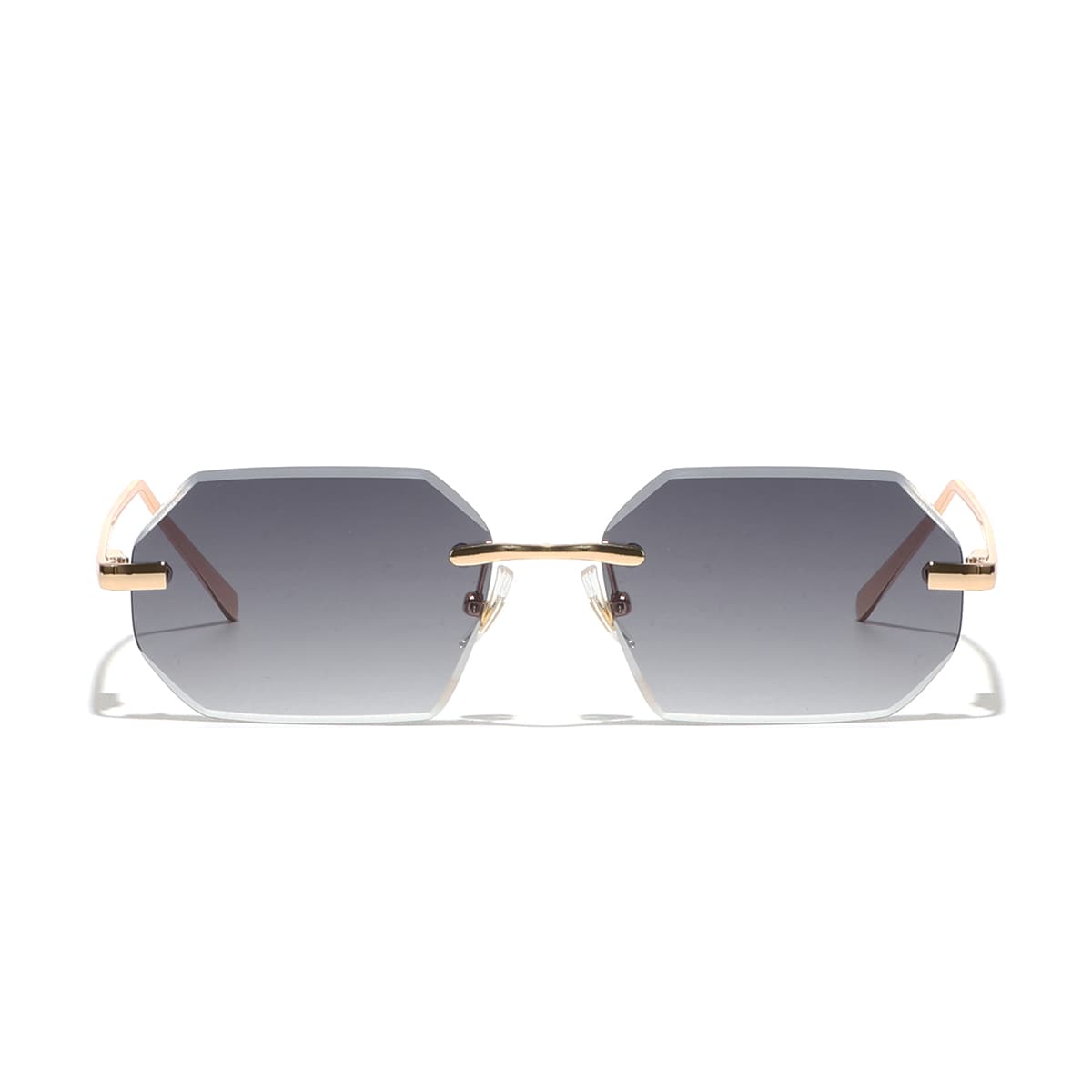 Ruiao Sunglass Men Brand Digner Fashion Rimls Sun Glass Shad Diamond Cut Lens Ladi Framels Metal Eye