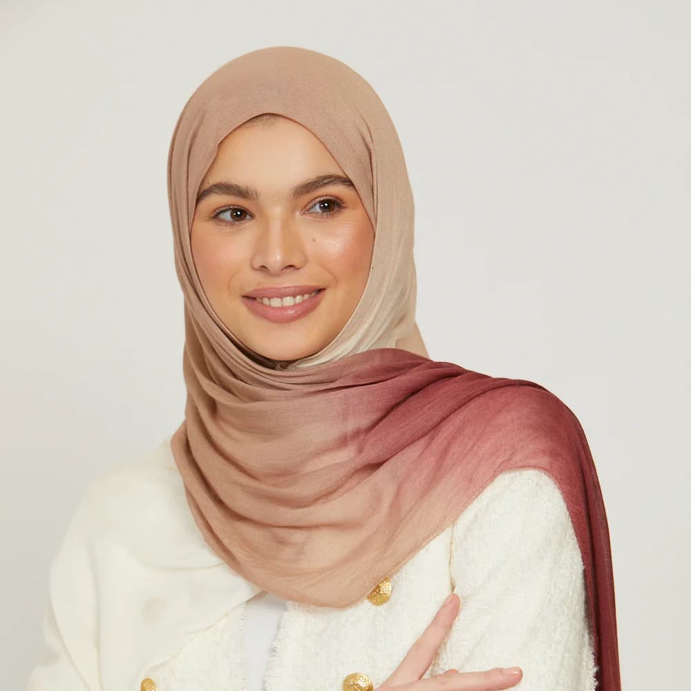 Muslim Headscarf Modal Thin Hand-painted Gradient Spun Rayon Long Breathable Scarf Scarf Scarf Shawl For Women