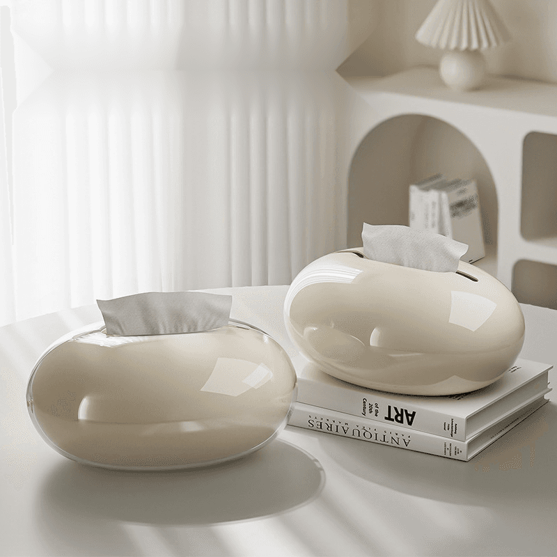 Desktop Tissue Home Use, Light Luxury Art, High-end Feeling, Paper Box For Living Room, Coffee Table, Drawer Box, Cream
