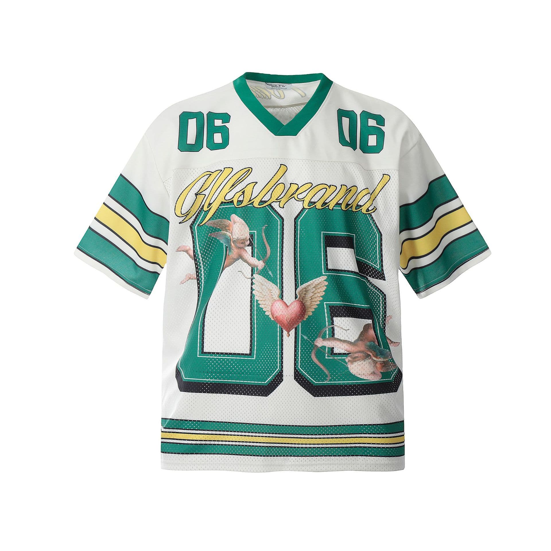 Men's Clothing Club American High Street Retro Digital Printed Jersey Short Sleeved T Shirt All Match Oversize Mesh T Shirt