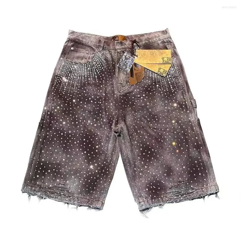 Men's Jeans American Trendy Brand Street Washed Ripped Edge Denim Shorts And Women's Straight Versatile High