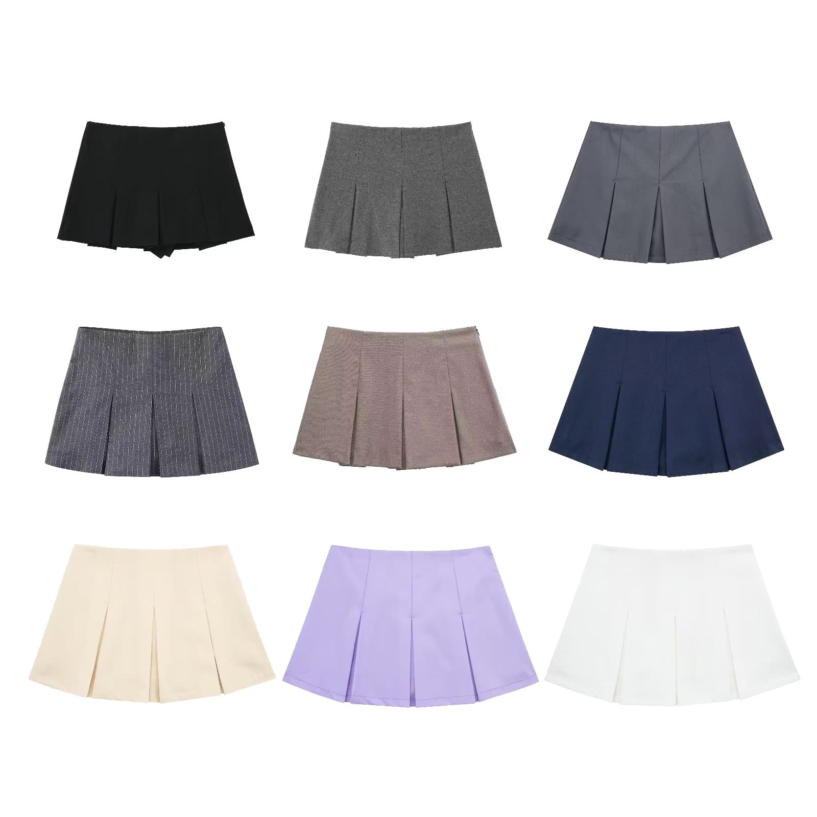 Women's Clothing Hot Girls High Waist Slimming Wide Pleated Pants Mini Skirt 7385524 809