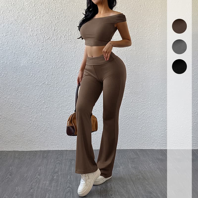 2025 Summer New Versatile Casual Sports Simple Solid Color Slim Fit Fashion Set For Women