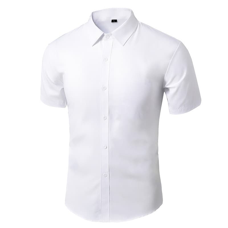 Chemise blanche à manches longues pour homme, sans repassage, coupe formelle, professionnelle, pour le travail, décontractée, blanche