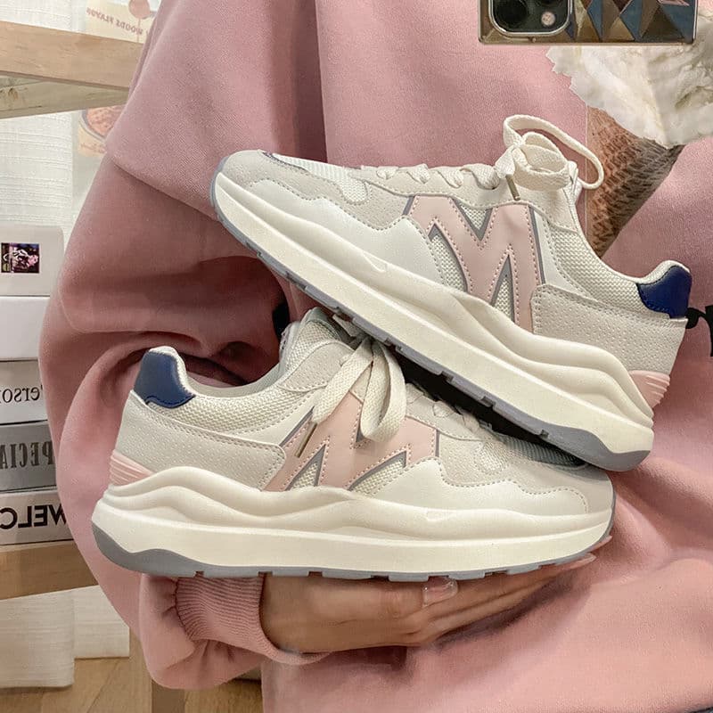 Niche Thick Soled Casual Sports Dad Shoes For Women Trend New Mesh Breathable All Match White Forrest Gump Shoes