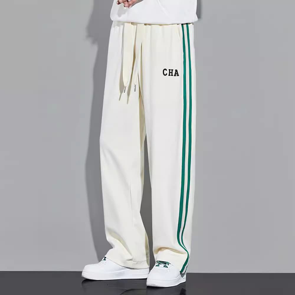 Men's Clothing loose trendy style drape wide leg pants thin striped versatile sports pants