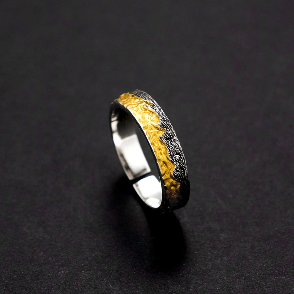 The 'Shang' Men's Made Of Pure Silver And Does Not Fade. It Is Light Luxury Niche Ring With A High-end Design