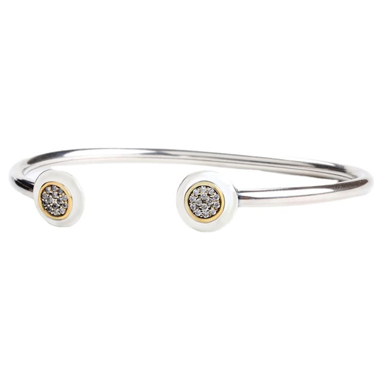 Women's Jewelry Open Bracelet White Copper Bracelet Open Diamond Couple Bracelet