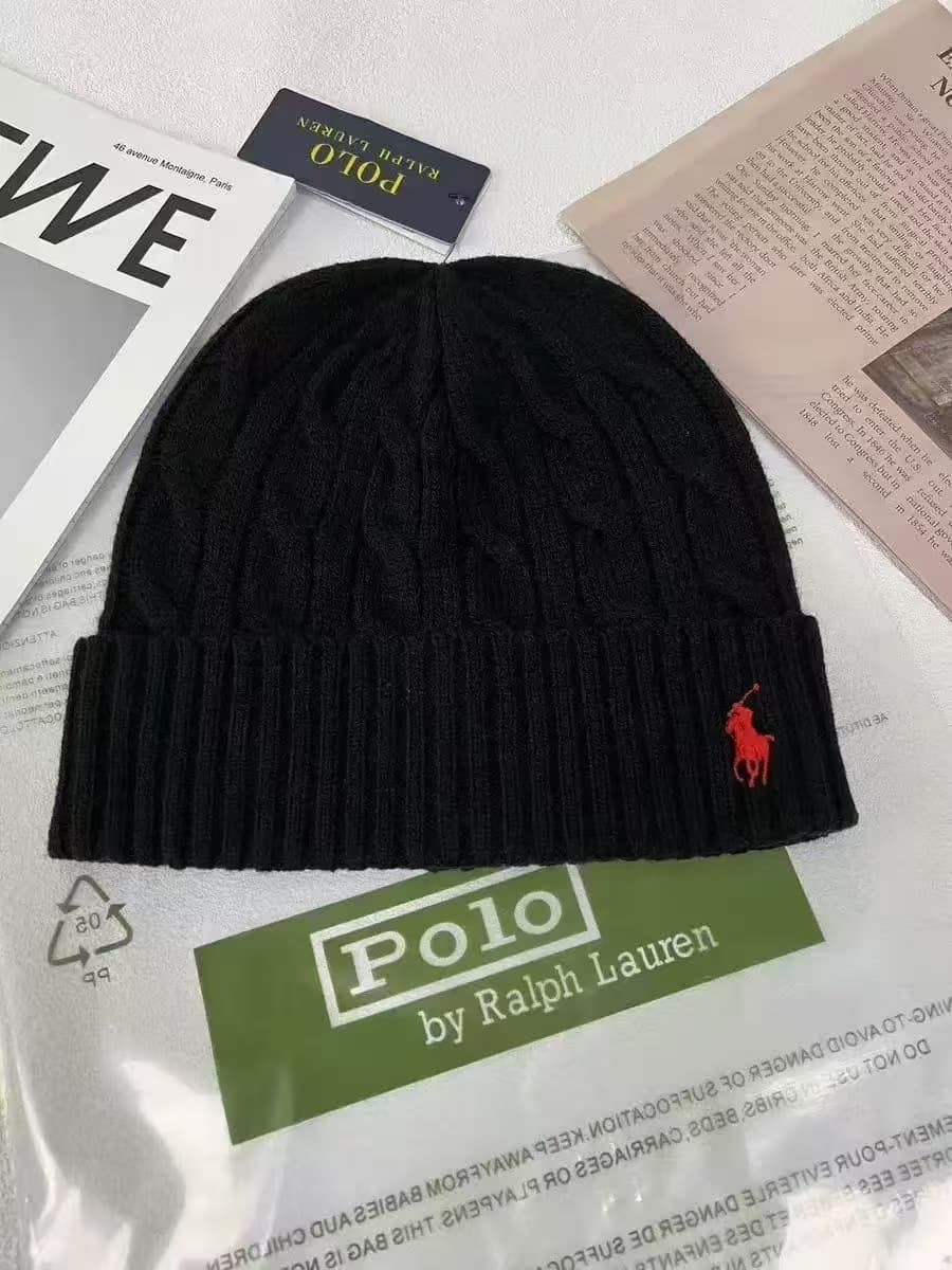 Bonnet tricoté unisexe en laine avec logo cheval brodé, chaud et décontracté, pour l'automne et l'hiver