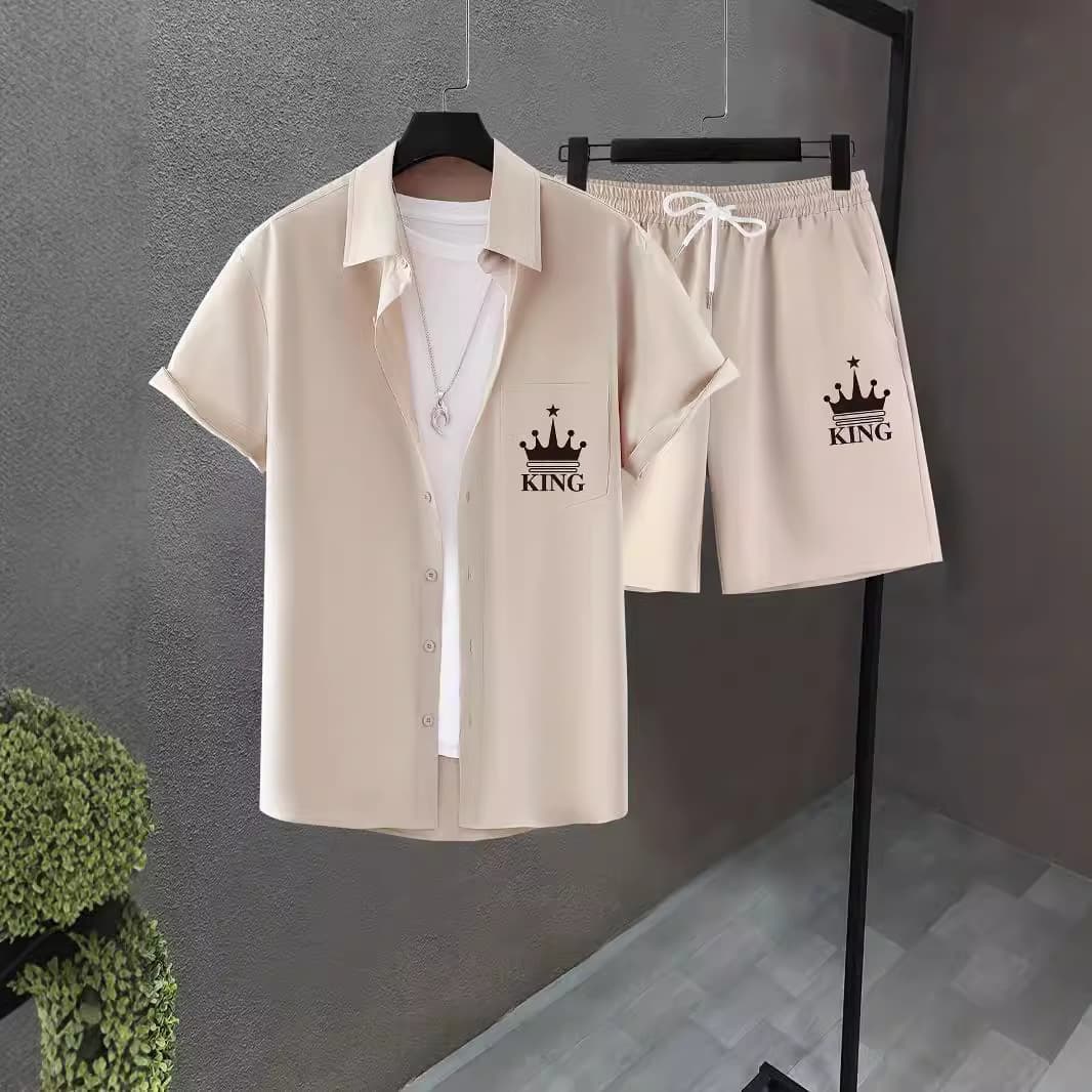 Men's Clothing Casual Vacation Men's Cardigan Two Piece Suit Summer New Shirt Shorts Suit 3d Printing
