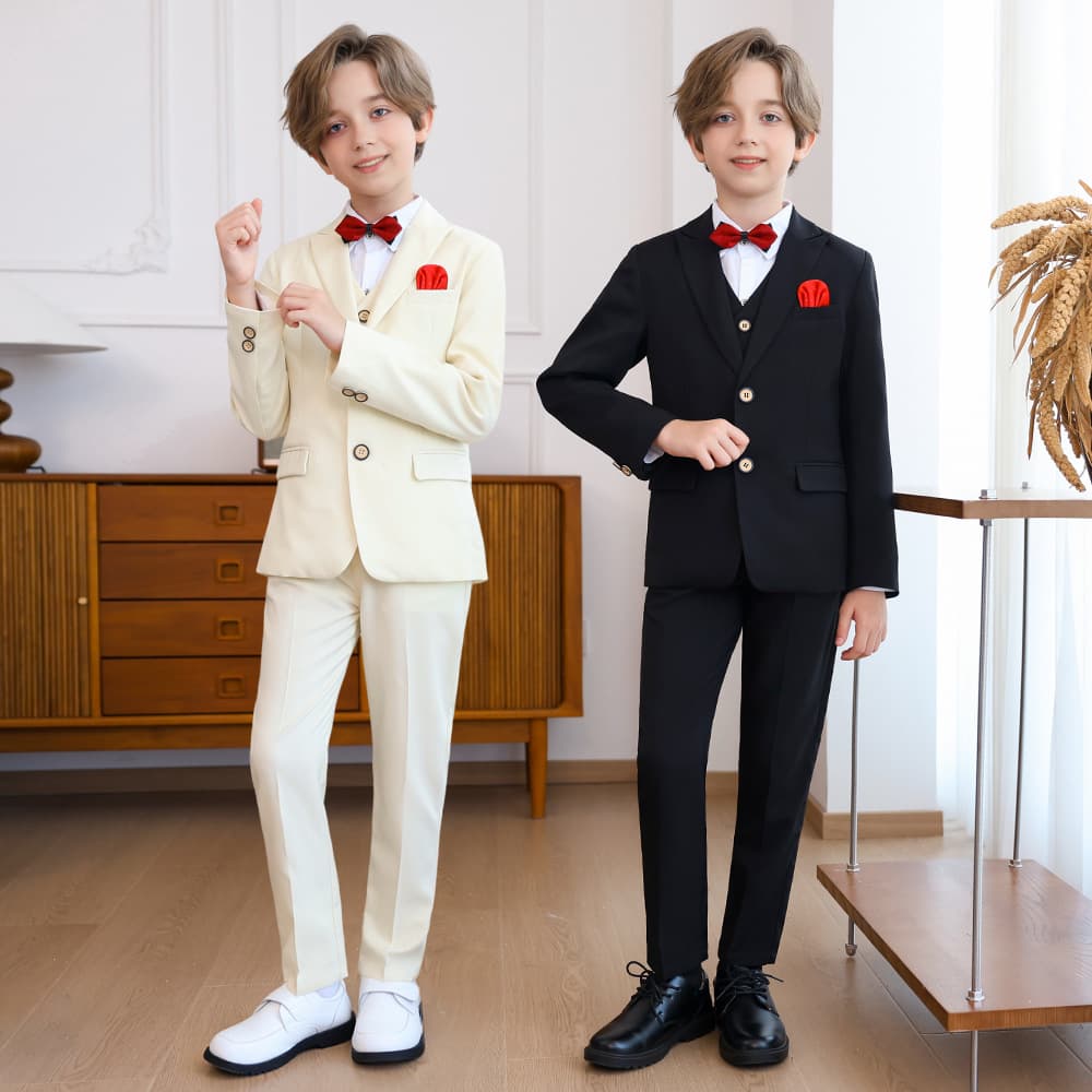 Cross Border Foreign Trade Children's Suit Dress Autumn New British Flower Girl Wedding Dress Boy Event Host Performance Dress