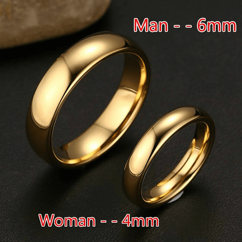 2025 New Arrivals Fashion Simple Gold Plated Glossy Ring Classic Couple Banquet Exquisite Jewelry