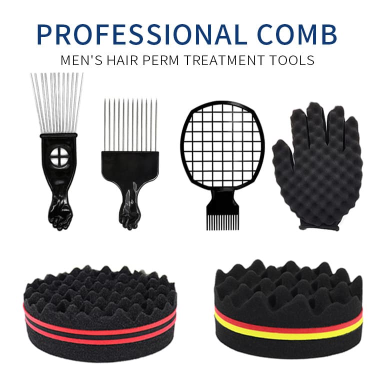 Styling Accessories Styling Accessories Black Perm Comb Set African Dreadlocks Care Tools Sponge Modeling Comb Steel Needle Insert Comb