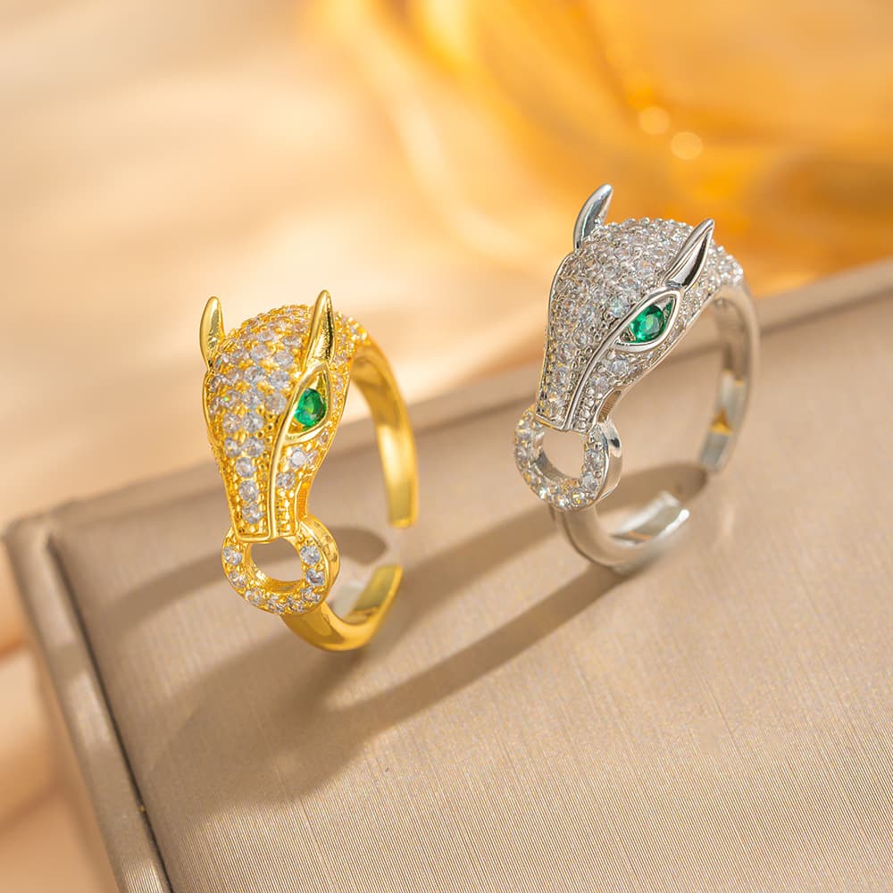 Designer Rings Light Luxury Hip Hop Leopard Ring For Women, Genuine Gold Electroplated Zircon, Niche And Unique Ring.