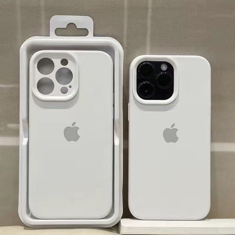 Coque en silicone solide pour iPhone 15 Pro Max, couleur liquide, avec étiquette 14 Pro, 13 Premium, 12 (pack complet)