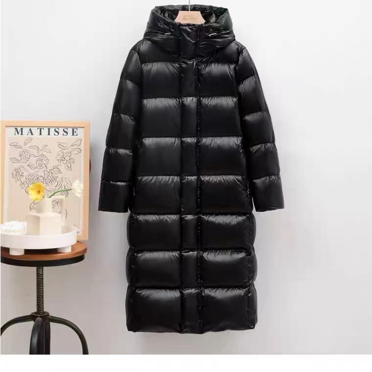 Women's Clothing Winter New Black Gold winter coats Jacket Women's and Men's Long Over Knee Thickened Coat