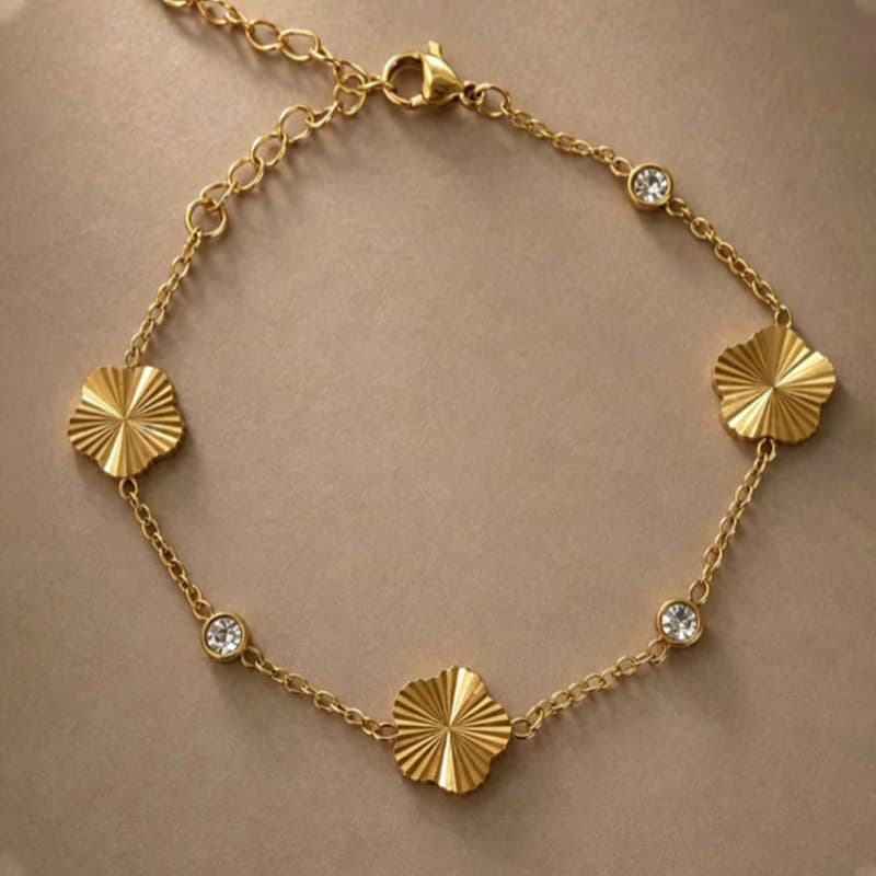 Bracelet empilable, étanche et inaltérable en acier inoxydable orné de diamants et d'un trèfle à quatre feuilles, lot de trois, léger et luxueu
