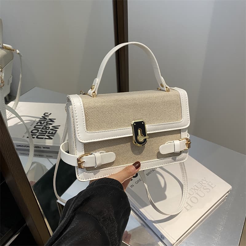 Women's contrast color this year popular trend ins hand held single shoulder crossbody ladies small square bag