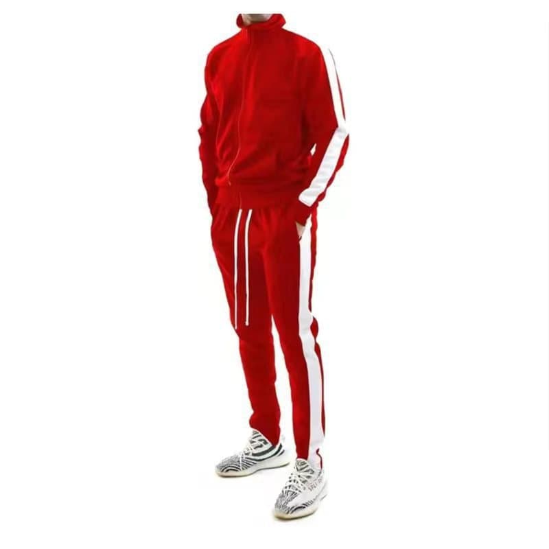Ensemble de sport décontracté à col montant et couleurs contrastées pour jeunes hommes, nouvelle collection automne/hiver 2025