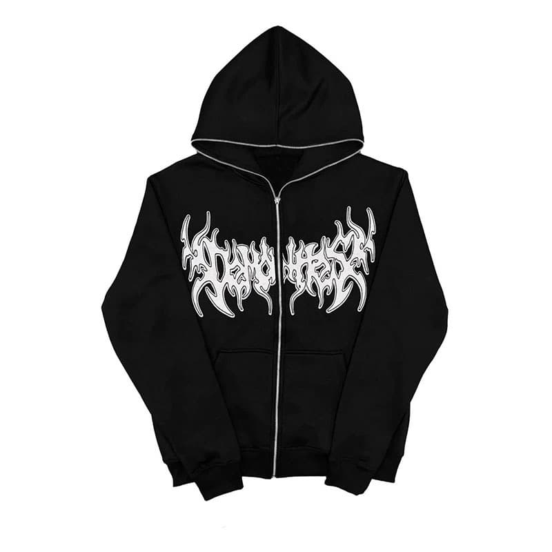 Men's Clothing Street Style Personalized Embroidery Zipper Cardigan Men And Women Hoodie Sweater Loose Casual Jacket